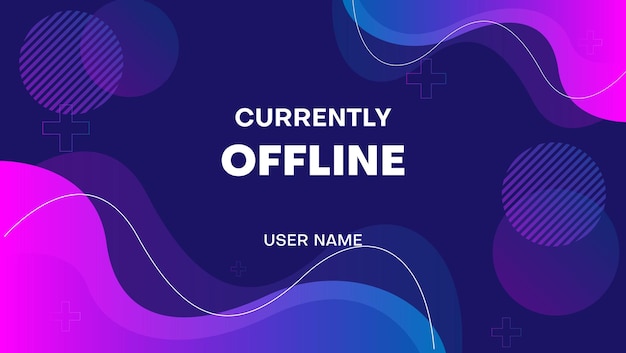 Obecnie offline tło baneru drgania z geometrycznymi kształtami