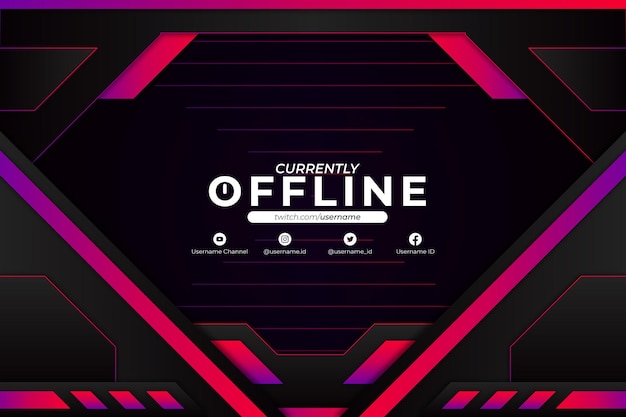 Obecnie offline w tle fioletowy różowy styl