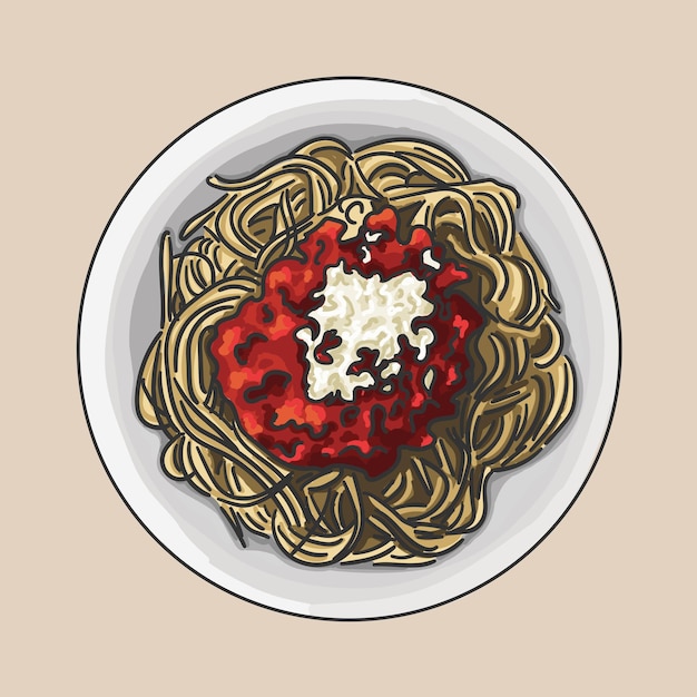 Plik wektorowy obiad spaghetti. grafika wektorowa