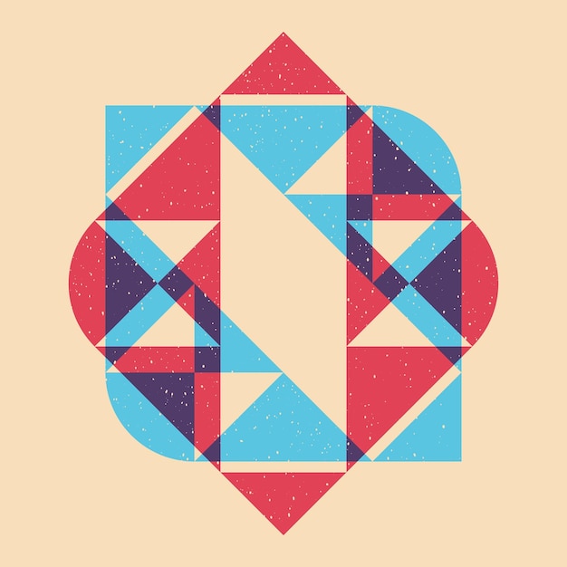 Obiekt geometryczny z efektem druku riso Element grafiki wektorowej