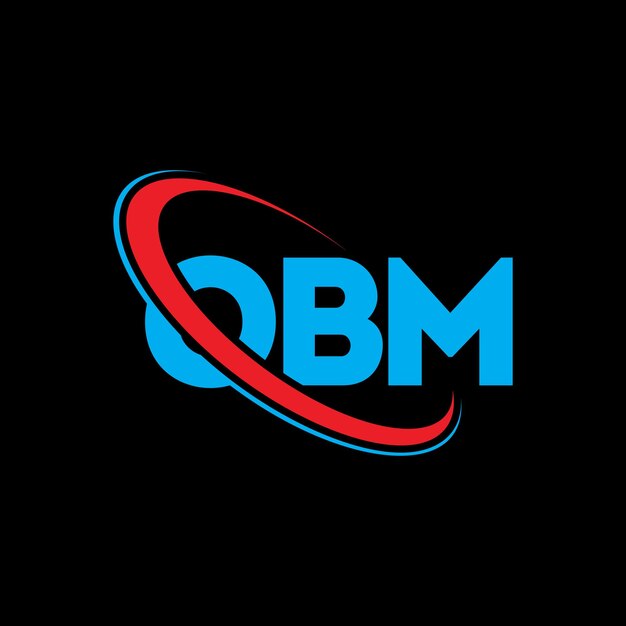 Plik wektorowy obm logo obm litery obm logo inicjały obm logo połączone z okręgiem i dużymi literami monogram logo obm typografia dla biznesu technologicznego i marki nieruchomości