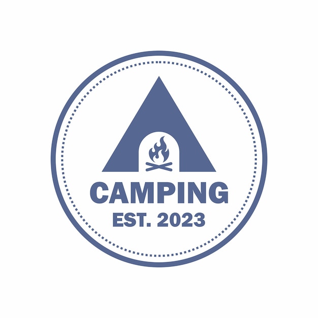 Plik wektorowy obóz z emblematem logo logo przygody