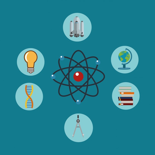 Plik wektorowy obraz ikon związanych z nauką