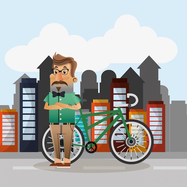 Plik wektorowy obraz ikony rowerów i rowerzystów