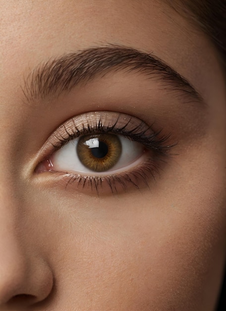 Obraz kobiety w soczewkach kontaktowych soczewki kontaktowe na oczach