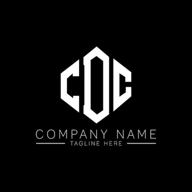 Plik wektorowy obraz logo cdc w kształcie wieloboku, wieloboku i sześcianu, wektorowy szablon logo cdc, kolor biały i czarny, monogram cdc, logo biznesowe i nieruchomości