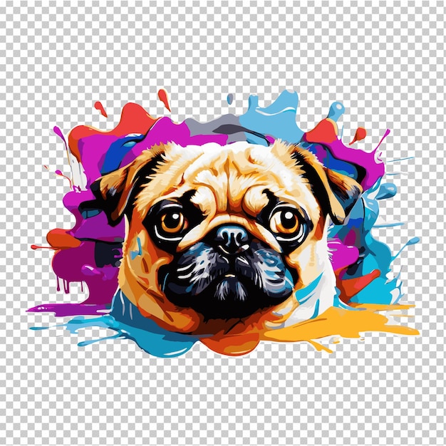Plik wektorowy obraz psa mopsa z and jpg