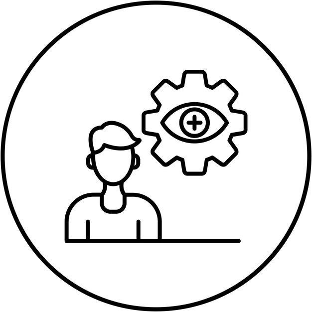 Obraz wektorowy ikony automatycznego badania wzroku może być używany dla optometrysty