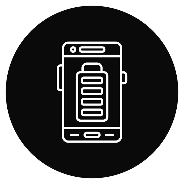 Obraz wektorowy ikony baterii może być używany do tworzenia aplikacji mobilnych