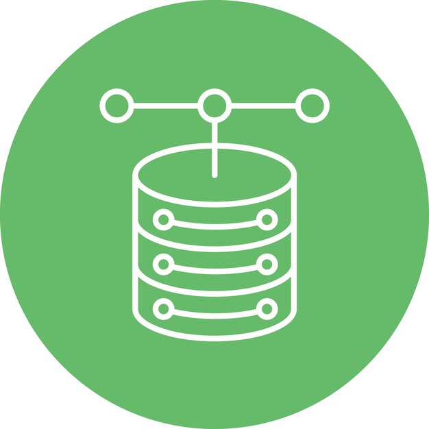 Obraz wektorowy ikony bazy danych może być używany do Big Data