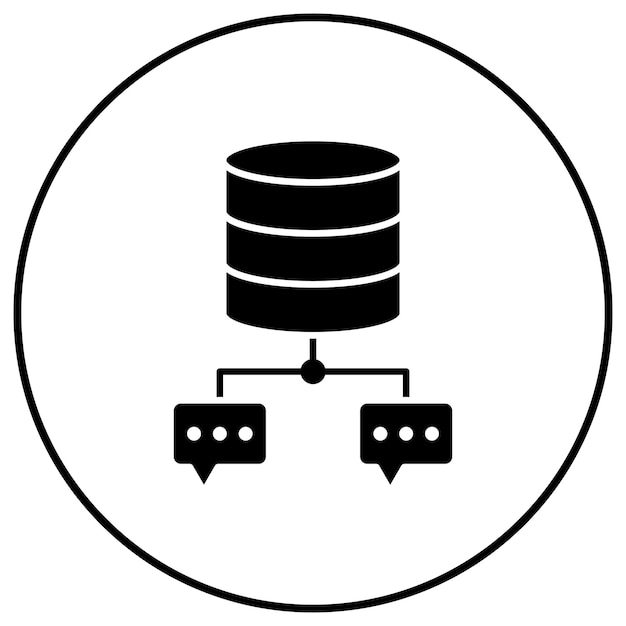 Obraz wektorowy ikony bazy danych może być używany do hostingu internetowego