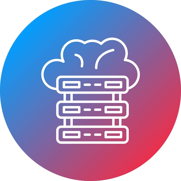 Obraz wektorowy ikony bazy danych w chmurze może być używany do marketingu internetowego