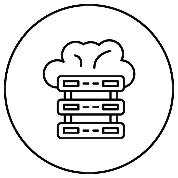 Obraz wektorowy ikony bazy danych w chmurze może być używany do marketingu internetowego