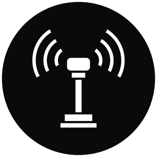 Obraz wektorowy ikony bezprzewodowej może być używany do hostingu internetowego