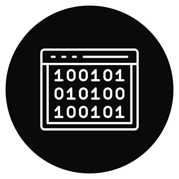 Obraz wektorowy ikony binarnej może być używany w informatyce