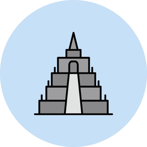 Obraz Wektorowy Ikony Borobudur Może Być Używany Dla Punktów Orientacyjnych