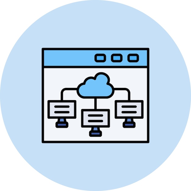 Obraz wektorowy ikony cloud computing może być używany do SEO i SEM