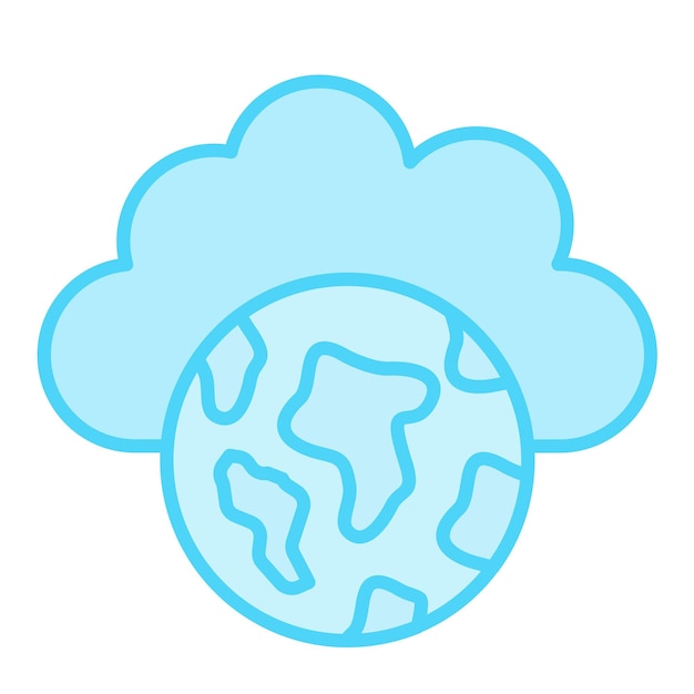 Plik wektorowy obraz wektorowy ikony cloud earth może być używany do cloud computing