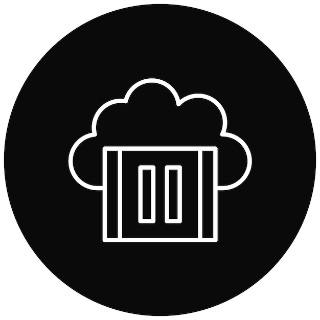 Obraz wektorowy ikony Cloud Video Pause może być używany do przetwarzania w chmurze