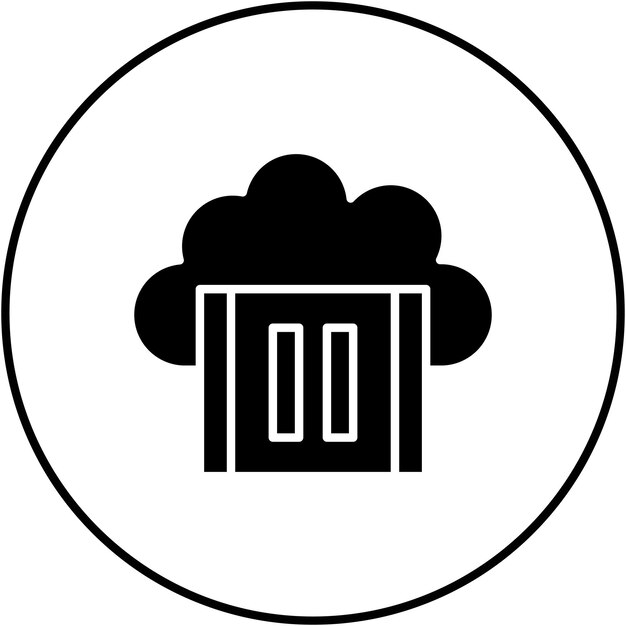 Obraz wektorowy ikony Cloud Video Pause może być używany do przetwarzania w chmurze