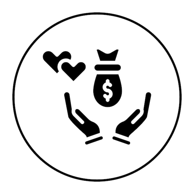 Plik wektorowy obraz wektorowy ikony crowdfundingu opartego na darowiznach może być używany do crowdfundingu