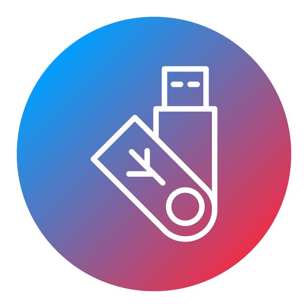 Obraz wektorowy ikony dysku USB może być używany w e-commerce technologicznym
