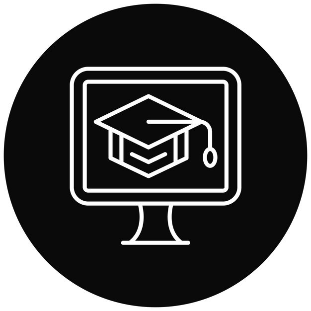 Obraz wektorowy ikony edukacji online Może być używany do edukacji online