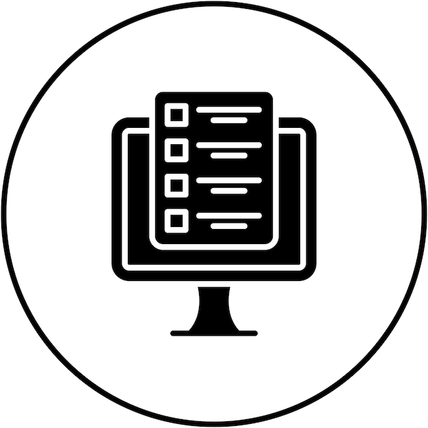 Obraz wektorowy ikony egzaminu online może być używany do edukacji online