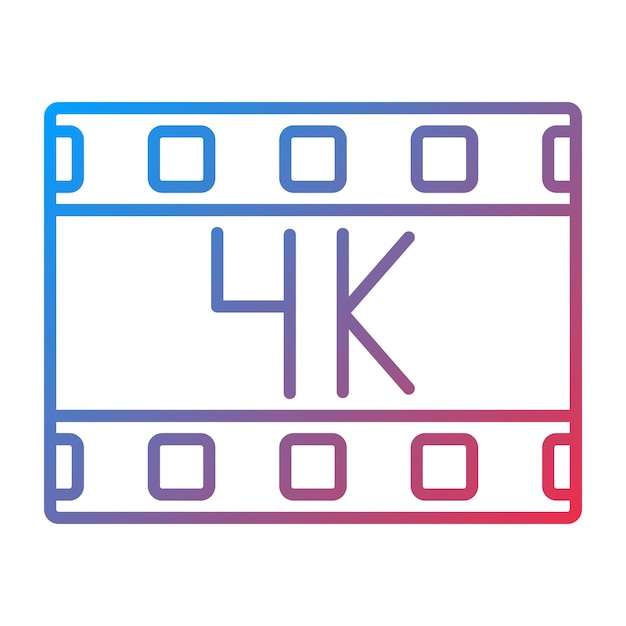Plik wektorowy obraz wektorowy ikony filmu 4k może być używany do produkcji wideo