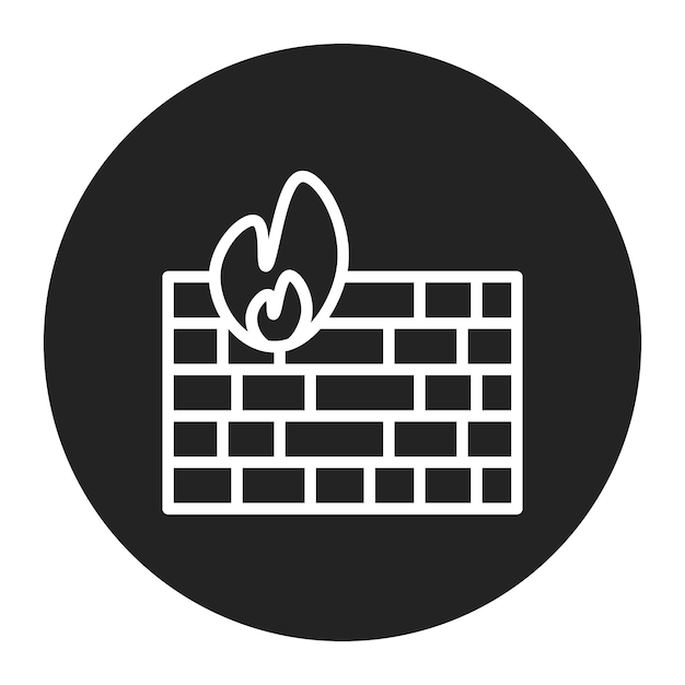Obraz wektorowy ikony firewalla może być używany do bezpieczeństwa informacji