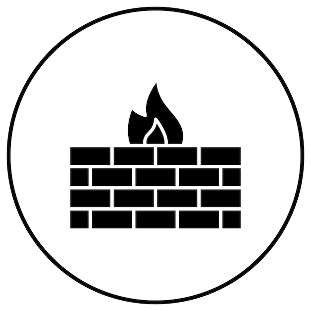 Obraz wektorowy ikony firewalla może być używany do hostingu internetowego