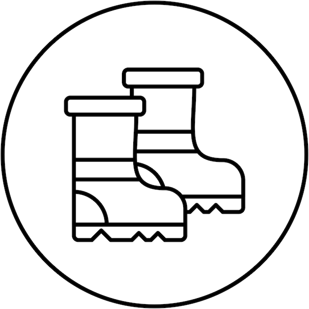 Obraz Wektorowy Ikony Gumowych Butów Może Być Używany Do Rybołówstwa