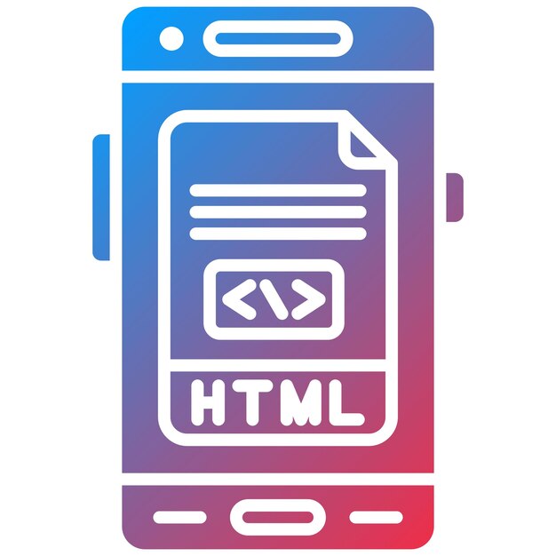 Obraz wektorowy ikony HTML może być używany do tworzenia aplikacji mobilnych