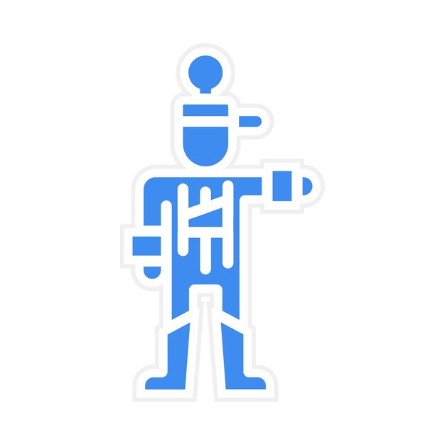 Obraz wektorowy ikony humanoidalnego robota może być używany do robotyki