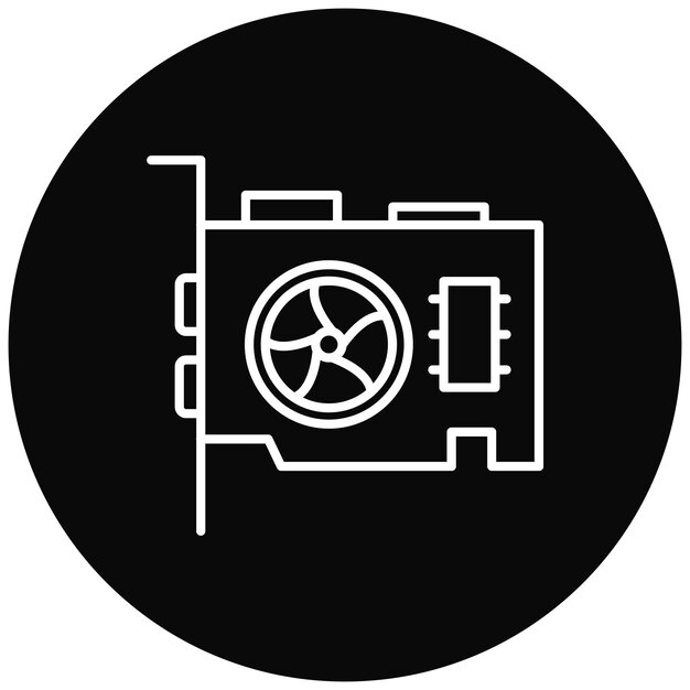 Obraz wektorowy ikony karty Vga może być używany dla technologii