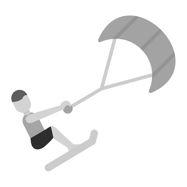 Plik wektorowy obraz wektorowy ikony kitesurfingu może być używany do sportów wodnych