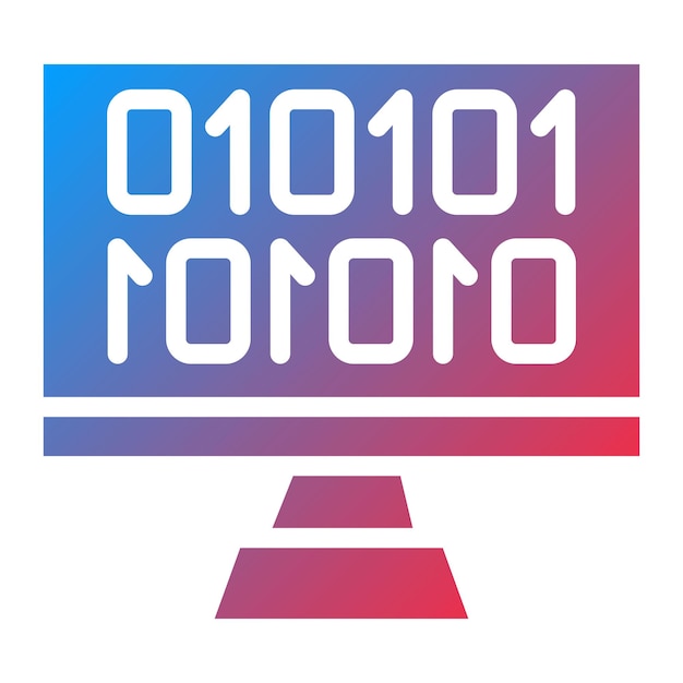 Obraz wektorowy ikony kodu binarnego może być używany do robotyki