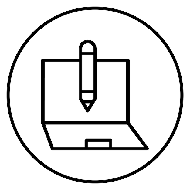 Obraz wektorowy ikony laptopa i ołówka Może być używany dla Freelancer
