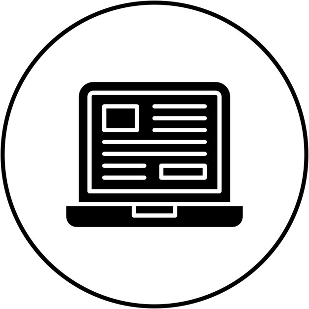 Obraz wektorowy ikony laptopa może być używany dla wiadomości i mediów