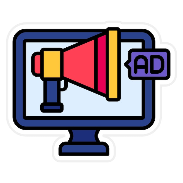 Obraz wektorowy ikony marketingu cyfrowego może być używany do marketingu digitalnego