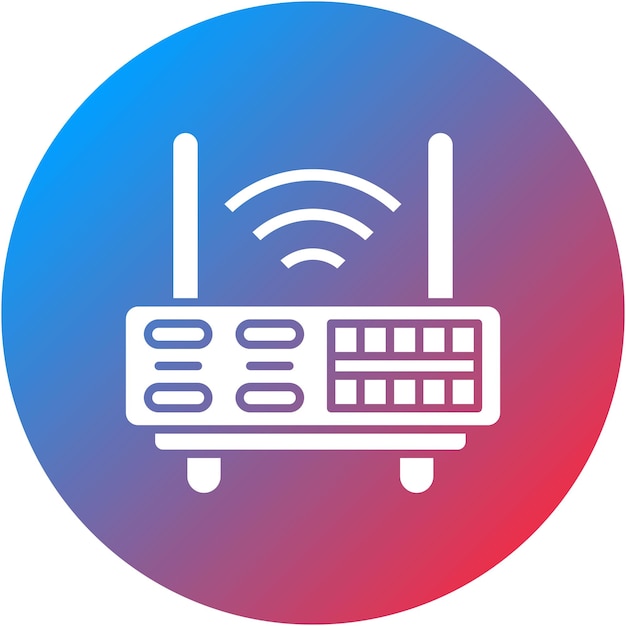 Obraz wektorowy ikony modemu bezprzewodowego może być używany do hostingu internetowego