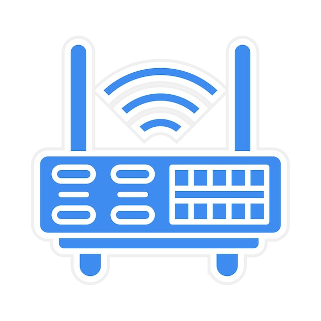 Obraz wektorowy ikony modemu bezprzewodowego może być używany do hostingu internetowego