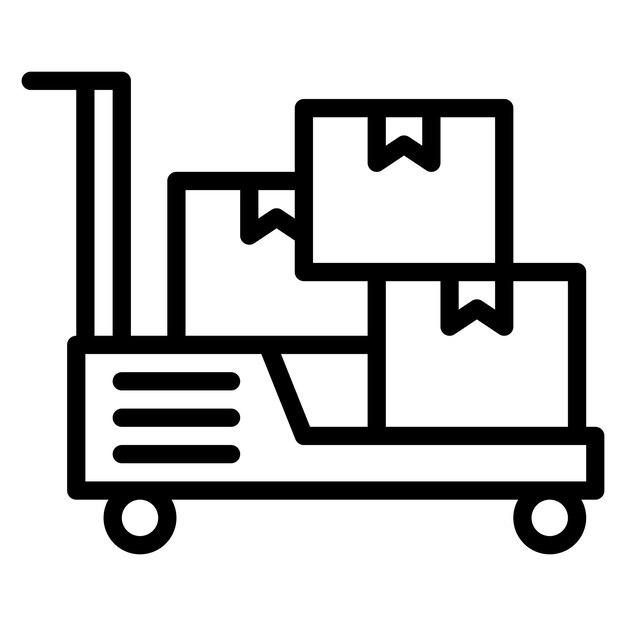 Obraz wektorowy ikony obsługi materiałów może być używany do produkcji i dystrybucji
