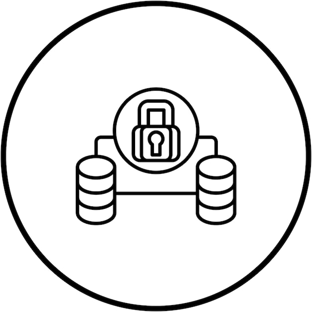 Obraz wektorowy ikony ochrony bazy danych Może być używany do hostingu internetowego