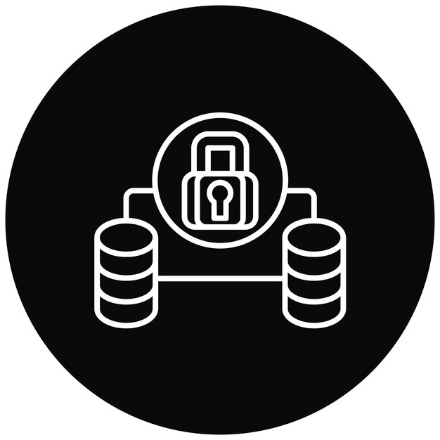 Obraz wektorowy ikony ochrony bazy danych Może być używany do hostingu internetowego