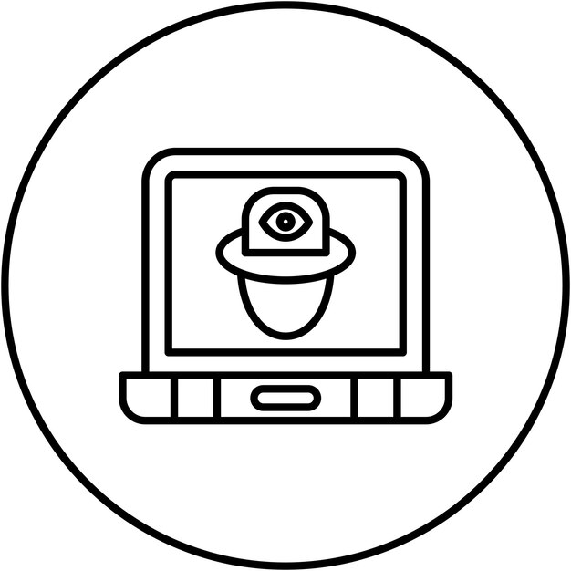 Obraz wektorowy ikony oprogramowania szpiegowskiego może być używany do bezpieczeństwa cybernetycznego
