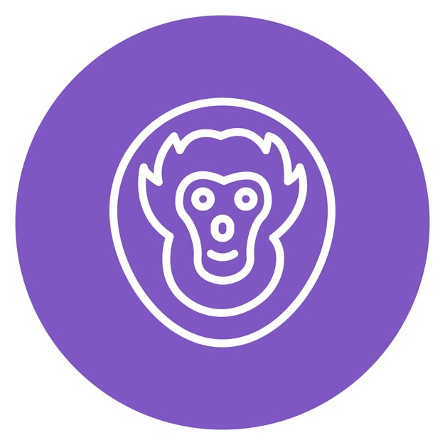 Obraz wektorowy ikony orangutana może być używany dla lasów deszczowych