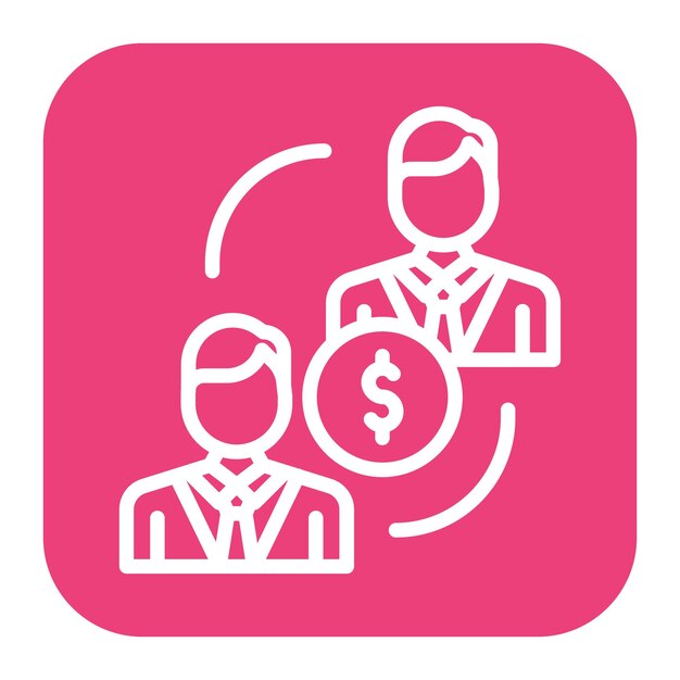 Obraz wektorowy ikony P2P Lending może być używany do crowdfundingu