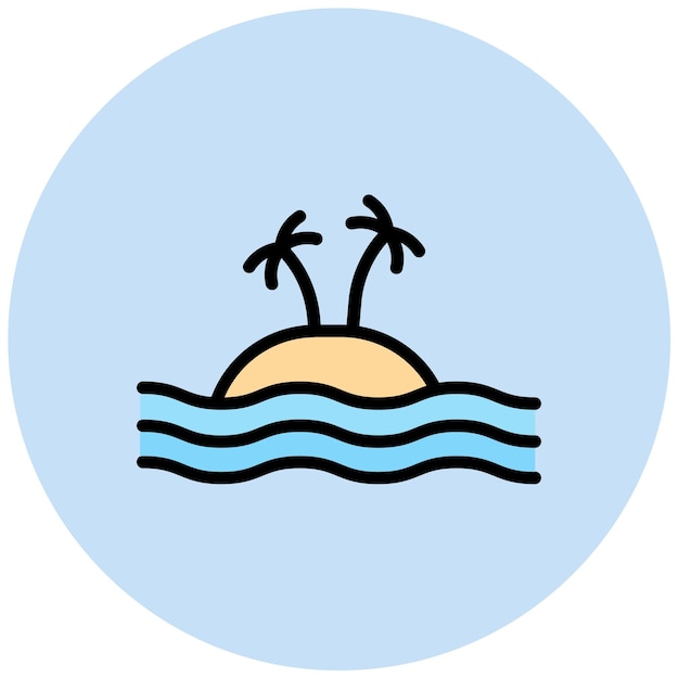 Obraz wektorowy ikony Palm Island Może być używany dla Beach Resort