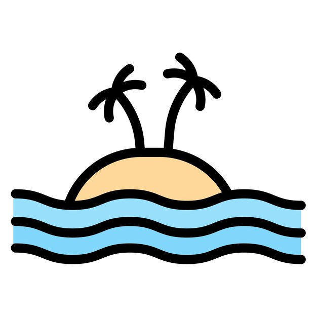 Obraz wektorowy ikony Palm Island Może być używany dla Beach Resort